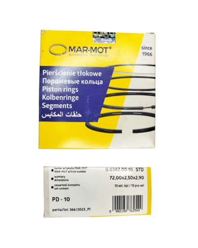 Кільця Поршневі ПД-10 D24.127A-1 PD-10 (MARMOT) номінал (2 шт. в к-кте на поршень)