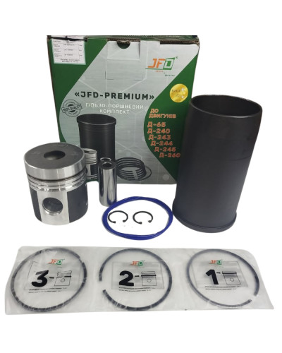 Поршнекомплект Д-260(група М) (гільза+поршень+кільця+палець D=38)ЄВРО1(JFD-PREMIUM)
