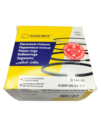 Кольца поршневые 4канавки Польша MAR-MOT (к-кт)