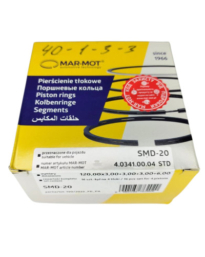 Кільця поршневі СМД-20 Н 120.0 (4канавки) (моторокомплект) MAR-MOT(вир-во Польща)