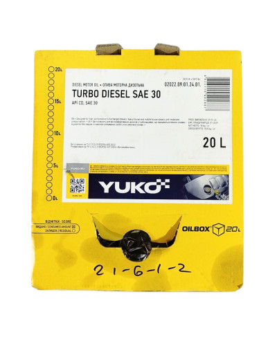 Масло моторное YUKO Disel SAE 30 20л ( превышает свойства М10дм) Ойлбокс