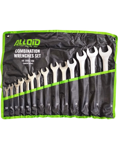 Ключі рожково-накидні 14 од.ALLOID (HK-2005-14М)