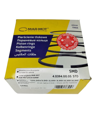 Кільця поршневі СМД-17КН,19,20(5канавок) (моторокомплект) MAR-MOT(вир-во Польща)