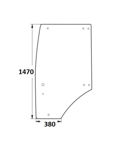 Скло дверей лівих (1464х887) МТЗ-1523,2022,3022,3522.5 (вир-во Україна)